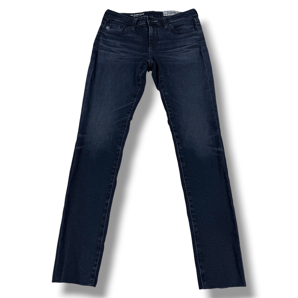 AG Adriano Goldschmied The Legging Ankle Super Skinny Jeans Dark Wash Raw Hem 26 - Picture 2 of 12
